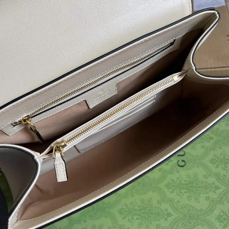 Gucci 702049 Horsebit 1955 Medium Bag White