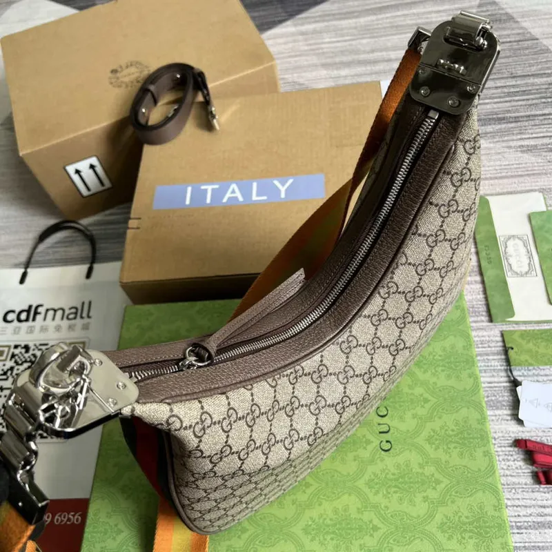 Gucci 702823 Gucci Attache large shoulder bag Beige and ebony