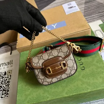 Gucci 699760 Gucci Horsebit 1955 strap wallet Beige and ebony