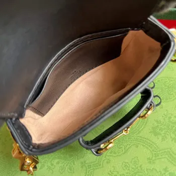 Gucci 699760 Gucci Horsebit 1955 strap wallet Black