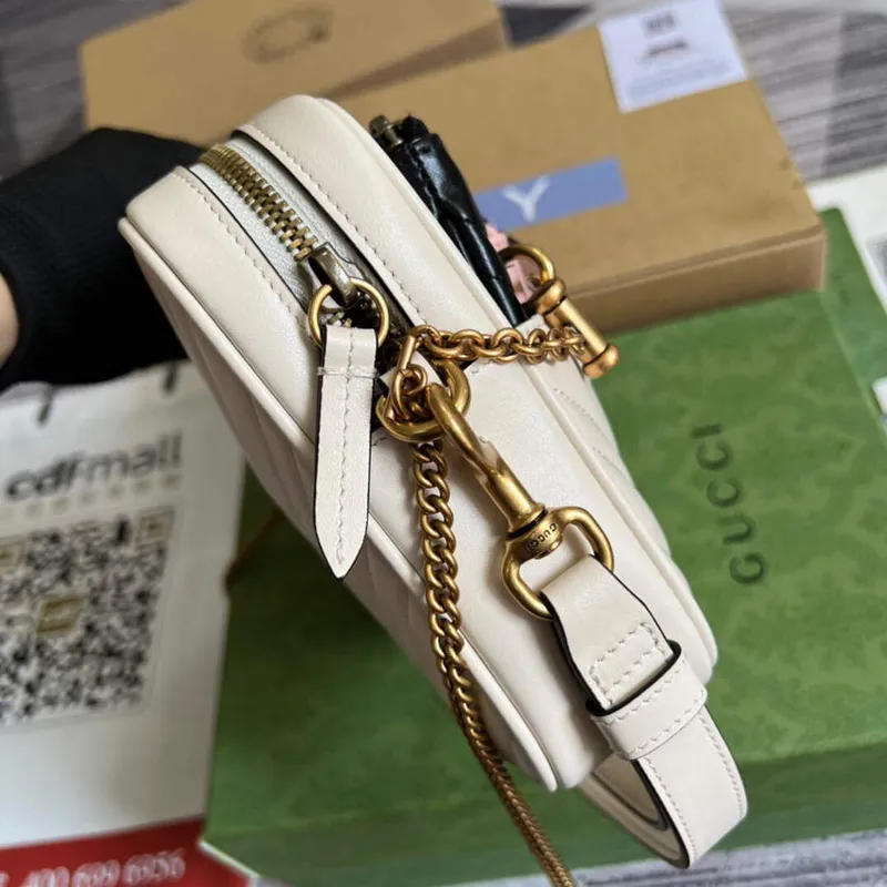 Gucci 699758 Double G multi use mini bag White