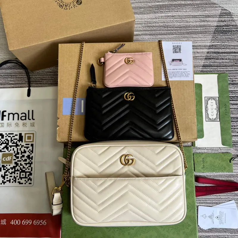 Gucci 699758 Double G multi use mini bag White