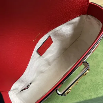 Adidas x Gucci 658574 Horsebit 1955 mini bag red and white leather
