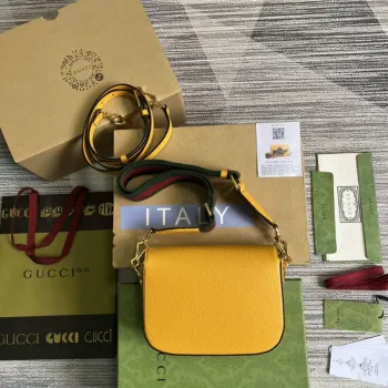 Adidas x Gucci 658574 Horsebit 1955 mini bag Yellow and black leather