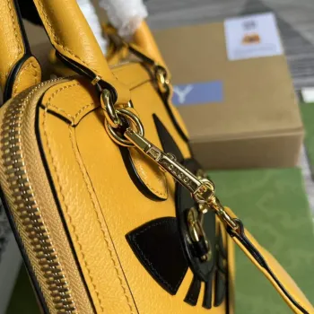 Adidas x Gucci 677212 Horsebit 1955 mini bag Yellow and black leather