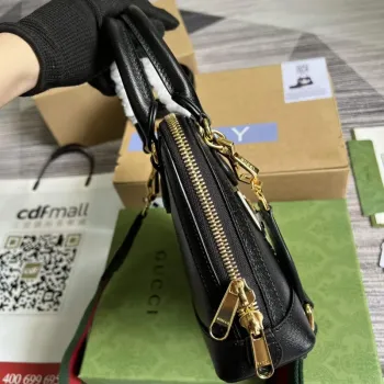 Adidas x Gucci 677212 Horsebit 1955 mini bag Black and white leather