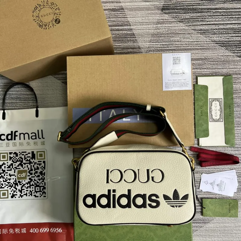 Adidas x Gucci small shoulder bag 702427 White leather