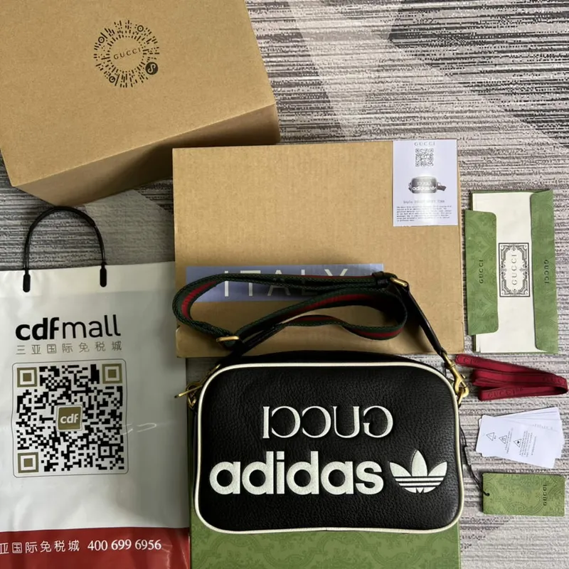 Adidas  x Gucci small shoulder bag 702427 Black leather