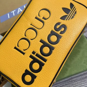 Adidas x Gucci small shoulder bag 702427 Yellow leather