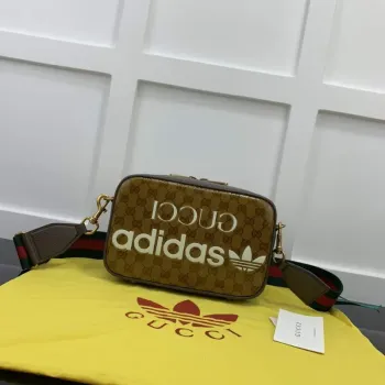 Adidas x Gucci small shoulder bag 702427 Beige and brown GG canvas