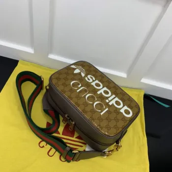 Adidas x Gucci small shoulder bag 702427 Beige and brown GG canvas