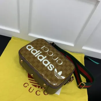 Adidas x Gucci small shoulder bag 702427 Beige and brown GG canvas