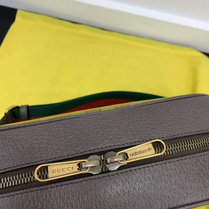 Adidas x Gucci small shoulder bag 702427 Beige and brown GG canvas