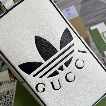 Adidas x Gucci mini top handle bag 702387 White leather