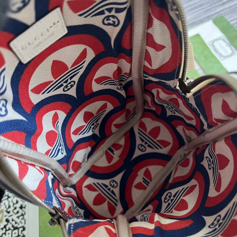 Adidas x Gucci mini top handle bag 702387 White leather