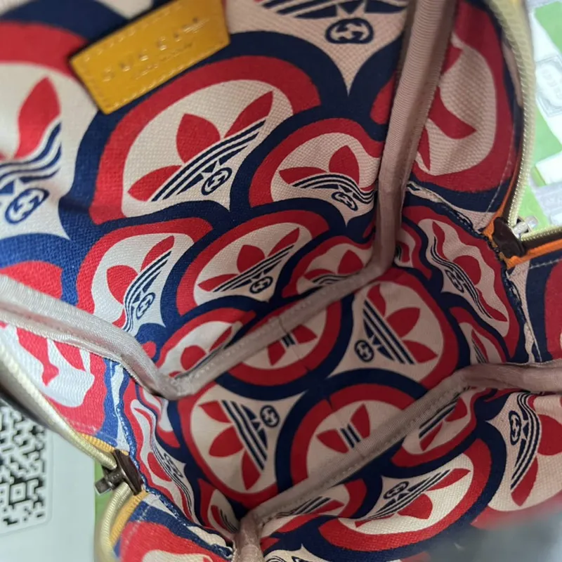 Adidas x Gucci mini top handle bag 702387 Yellow leather