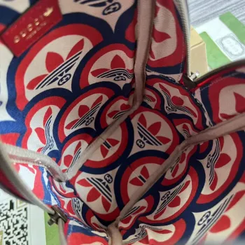 Adidas x Gucci mini top handle bag 702387 Red leather