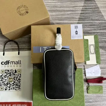 Adidas x Gucci mini top handle bag 702387 Black leather