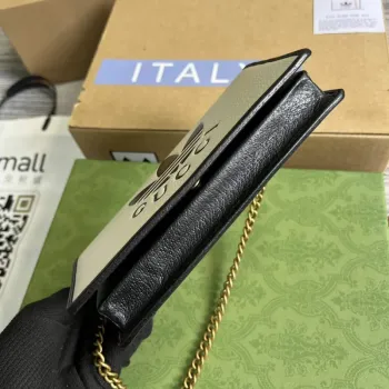Adidas x Gucci  621892 wallet with chain Off white and black leather