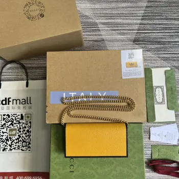 Adidas x Gucci  621892 wallet with chain Off black and yellow leather