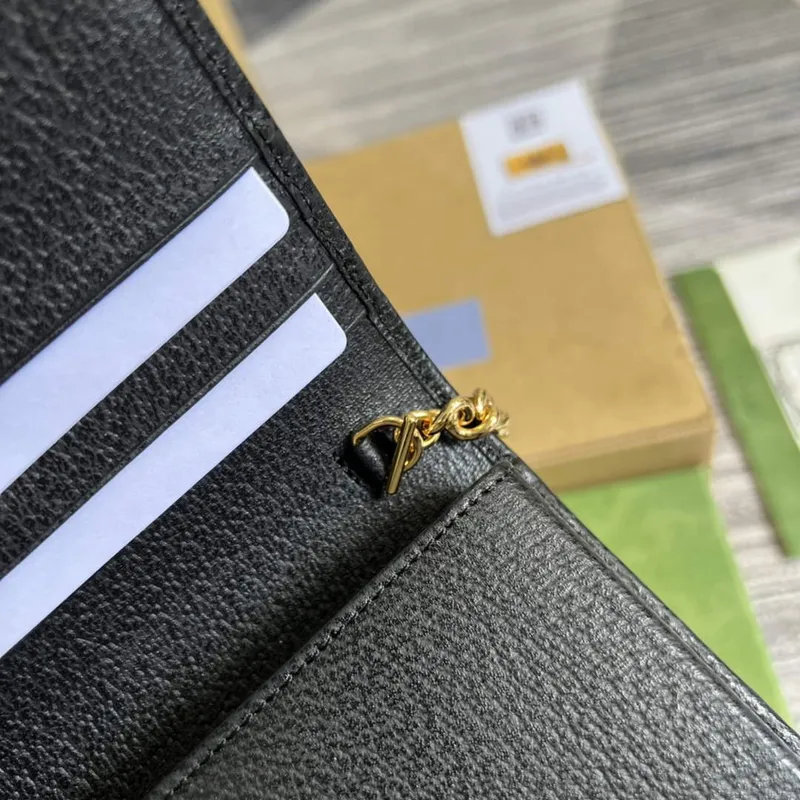 Adidas x Gucci  621892 wallet with chain Off black and yellow leather