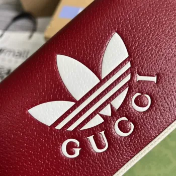 Adidas x Gucci  621892 wallet with chain Off white and red leather