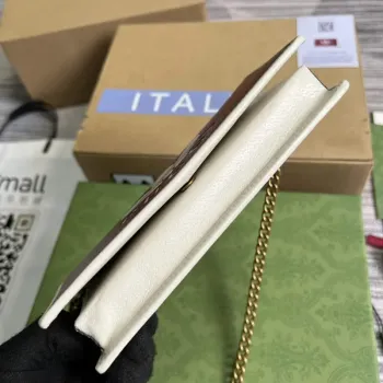 Adidas x Gucci  621892 wallet with chain Off white and red leather