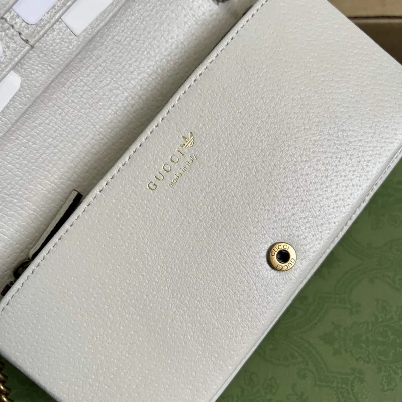 Adidas x Gucci  621892 wallet with chain Off white and red leather