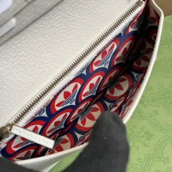 Adidas x Gucci  621892 wallet with chain Off white and red leather