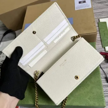 Adidas x Gucci  621892 wallet with chain Black and white leather