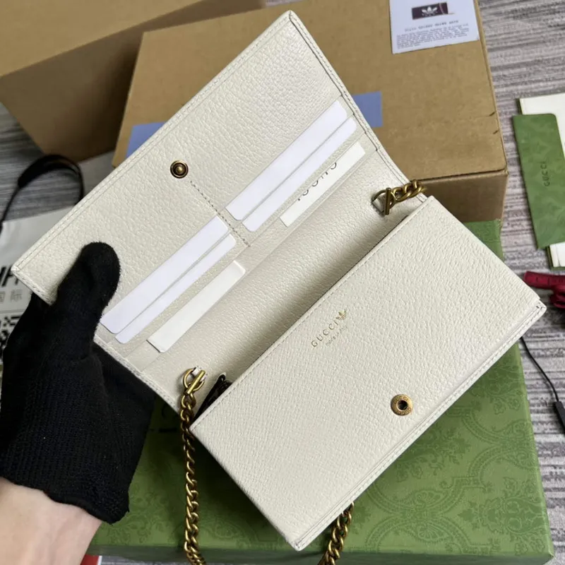 Adidas x Gucci  621892 wallet with chain Black and white leather