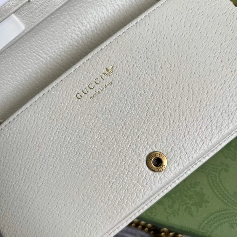 Adidas x Gucci  621892 wallet with chain Black and white leather