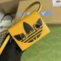 Adidas x Gucci card case with Horsebit 702248 Off black and yellow leather