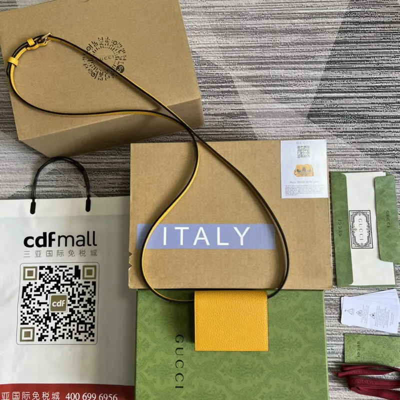 Adidas x Gucci card case with Horsebit 702248 Off black and yellow leather