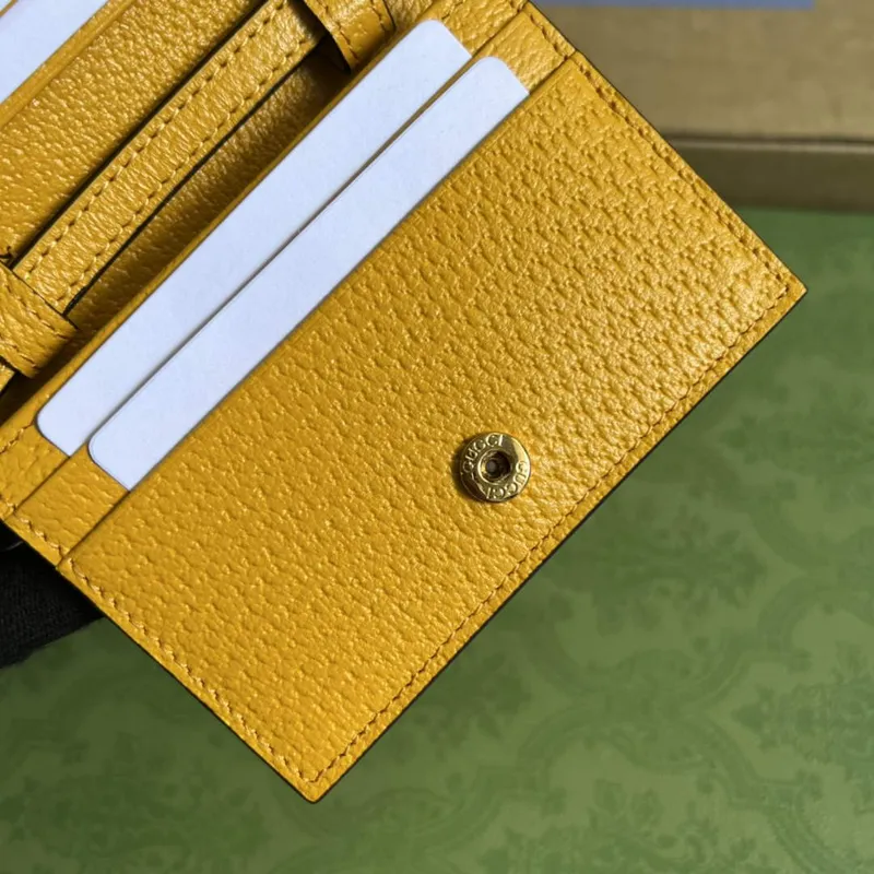 Adidas x Gucci card case with Horsebit 702248 Off black and yellow leather