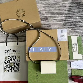 Adidas x Gucci card case with Horsebit 702248 Off white and black leather