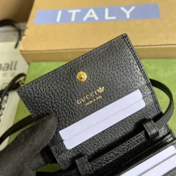 Adidas x Gucci card case with Horsebit 702248 Black and off white leather