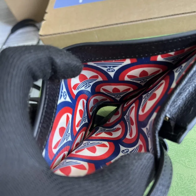 Adidas x Gucci card case with Horsebit 702248 Black and off white leather