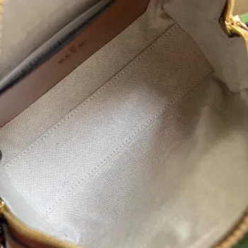 Gucci 702251 GG matelassé leather top handle bag Brown