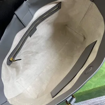 Gucci 631685 GG matelassé leather medium tote Bag Gray