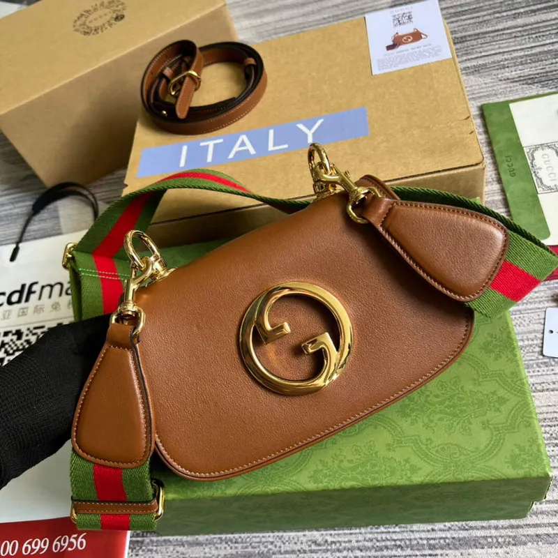 Gucci 698643 Gucci Blondie mini leather bag Brown