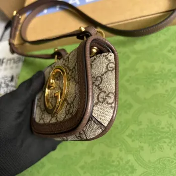 Gucci 698635 Gucci Blondie card case wallet brown