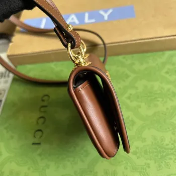 Gucci 698635 Gucci Blondie Mini card case wallet Dark brown