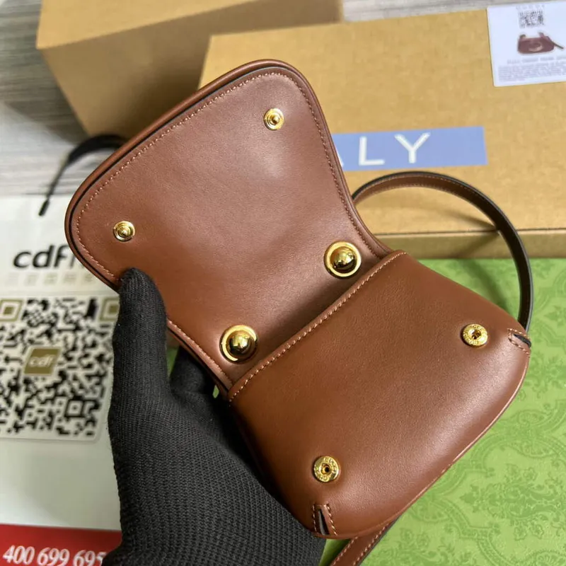 Gucci 698635 Gucci Blondie Mini card case wallet Dark brown