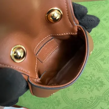 Gucci 698635 Gucci Blondie Mini card case wallet Dark brown