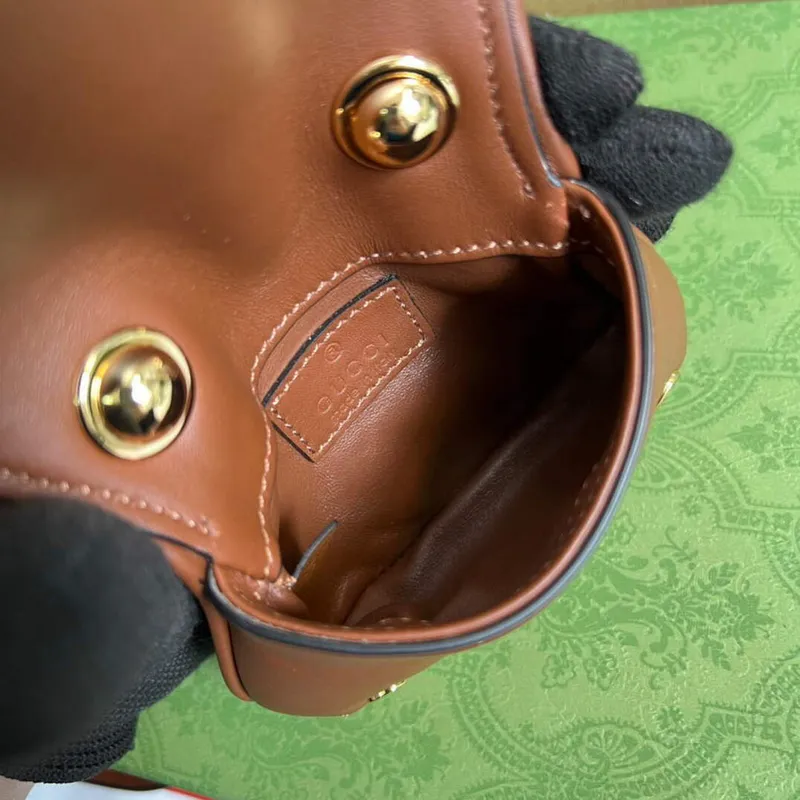 Gucci 698635 Gucci Blondie Mini card case wallet Dark brown