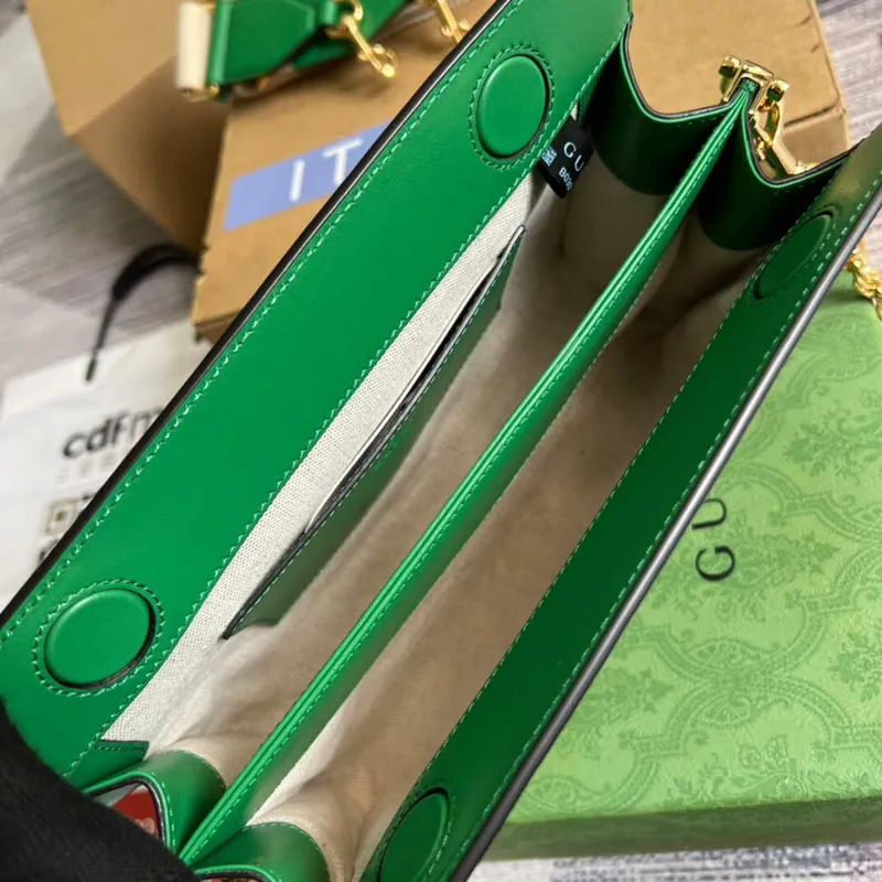 Gucci 702200 GG matelassé leather shoulder bag Green