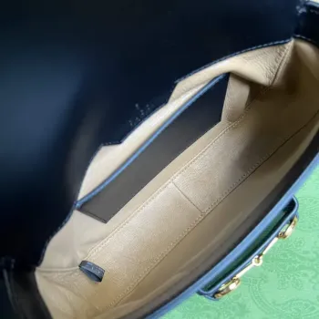 Gucci Horsebit 1955 lizard mini bag 675801 black leather