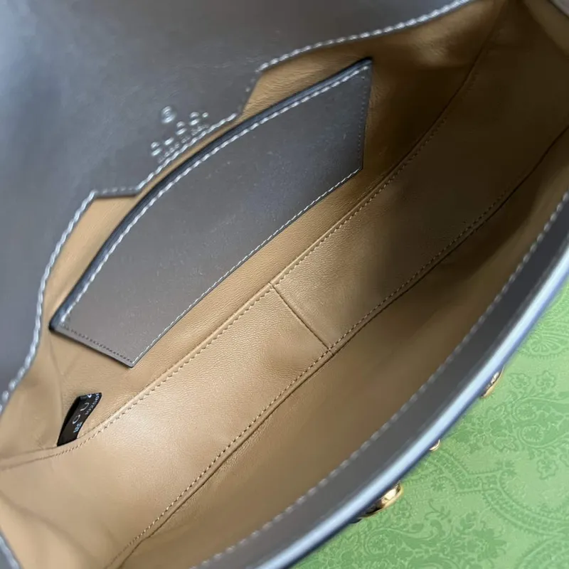 Gucci 675801 Horsebit 1955 lizard mini bag silver leather