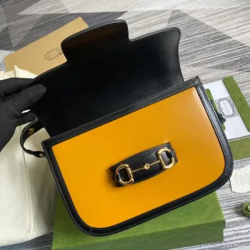 Gucci Horsebit 1955 shoulder bag 602204 yellow with beige